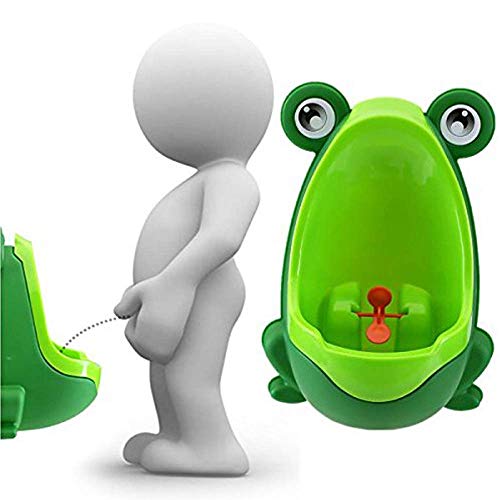 Lorcoo Orinales Infantiles Portátil Niños Frog Urinario con ventosas para Boy Pee (Verde)